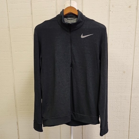 NIKE Dri-Fit Men's Dark Gray Performance Zip-Up Activewear Lightweight Jacket - Picture 1 of 9